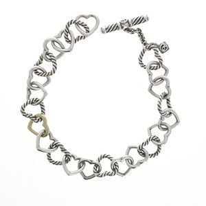 David Yurman Heart Link Bracelet 7 1/2" long